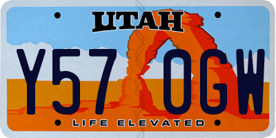 UT license plate Y570GW
