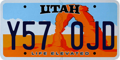 UT license plate Y570JD
