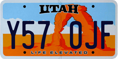 UT license plate Y570JF