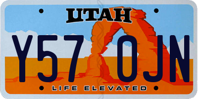 UT license plate Y570JN