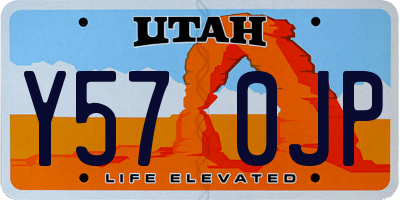 UT license plate Y570JP