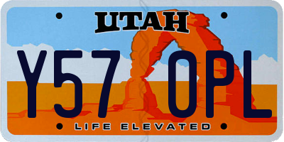 UT license plate Y570PL