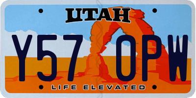 UT license plate Y570PW