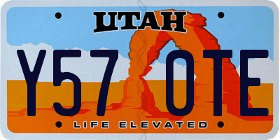 UT license plate Y570TE