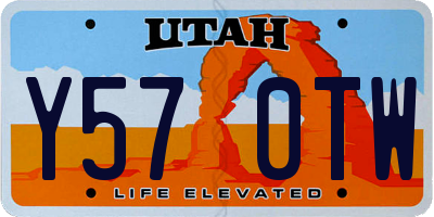 UT license plate Y570TW
