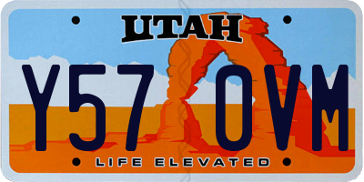 UT license plate Y570VM