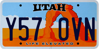 UT license plate Y570VN