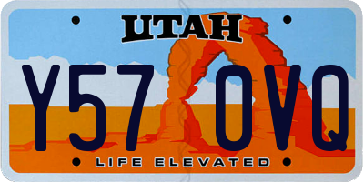 UT license plate Y570VQ