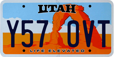 UT license plate Y570VT