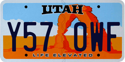 UT license plate Y570WF
