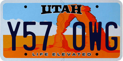 UT license plate Y570WG