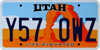 UT license plate Y570WZ
