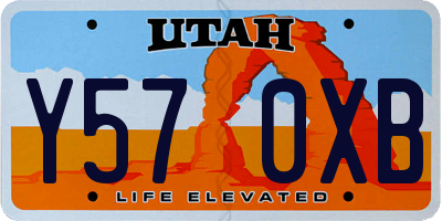 UT license plate Y570XB