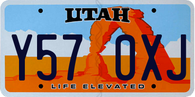 UT license plate Y570XJ