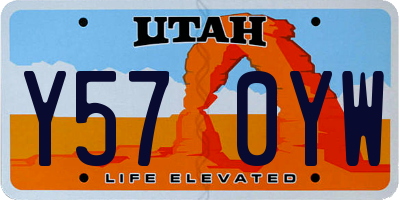 UT license plate Y570YW