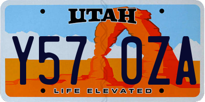 UT license plate Y570ZA