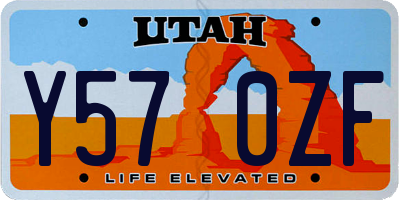 UT license plate Y570ZF