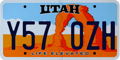 UT license plate Y570ZH