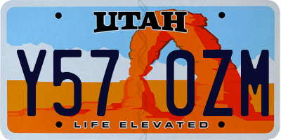 UT license plate Y570ZM
