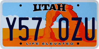 UT license plate Y570ZU