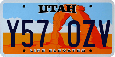 UT license plate Y570ZV