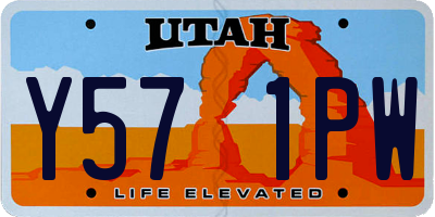 UT license plate Y571PW