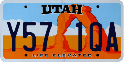UT license plate Y571QA