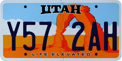 UT license plate Y572AH
