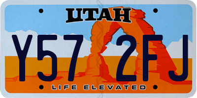 UT license plate Y572FJ