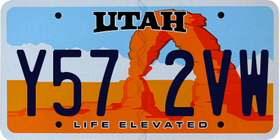 UT license plate Y572VW