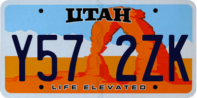 UT license plate Y572ZK