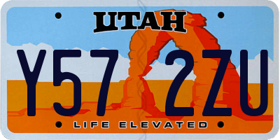 UT license plate Y572ZU