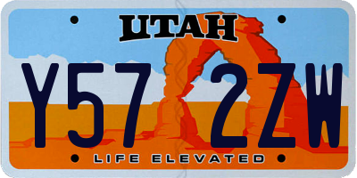 UT license plate Y572ZW