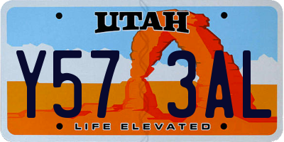 UT license plate Y573AL
