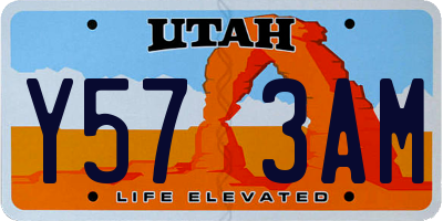 UT license plate Y573AM