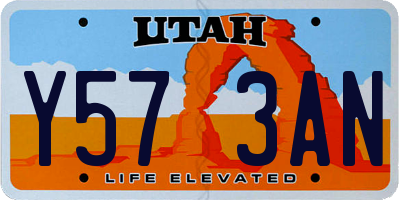UT license plate Y573AN