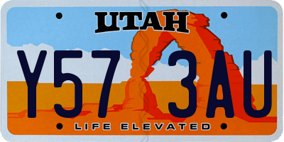 UT license plate Y573AU