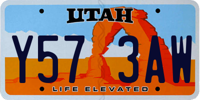 UT license plate Y573AW