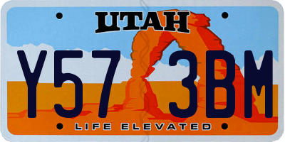 UT license plate Y573BM