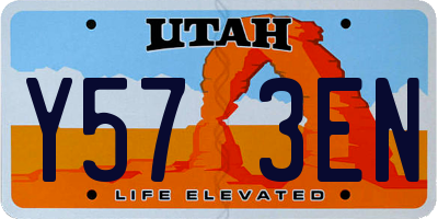 UT license plate Y573EN