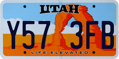 UT license plate Y573FB