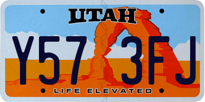 UT license plate Y573FJ