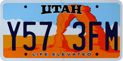 UT license plate Y573FM