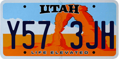 UT license plate Y573JH