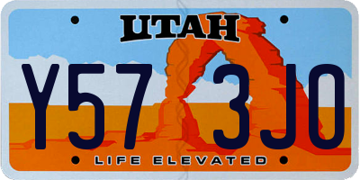 UT license plate Y573JO