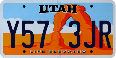 UT license plate Y573JR