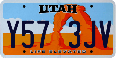 UT license plate Y573JV