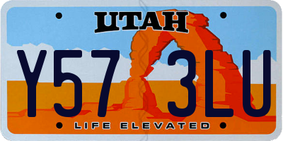 UT license plate Y573LU