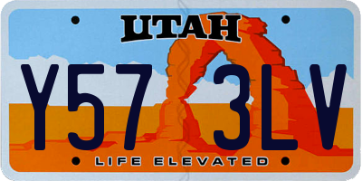 UT license plate Y573LV
