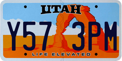 UT license plate Y573PM